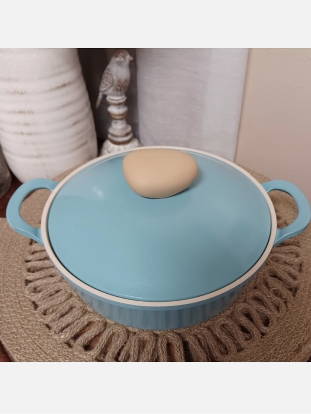 NEW Neoflam Retro 2qt. Covered Cast Aluminum Ecolon Ceramic Low Casserole Pan